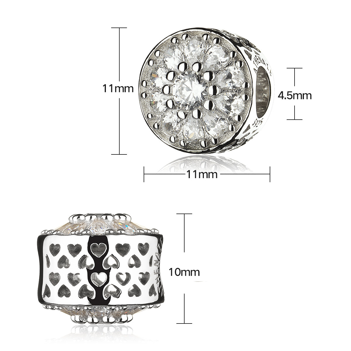 CZ Crystalized Floral Charm