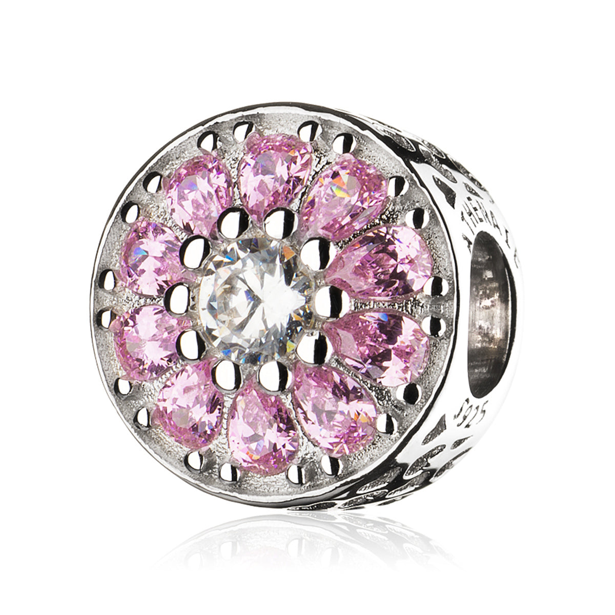 CZ Crystalized Floral Charm