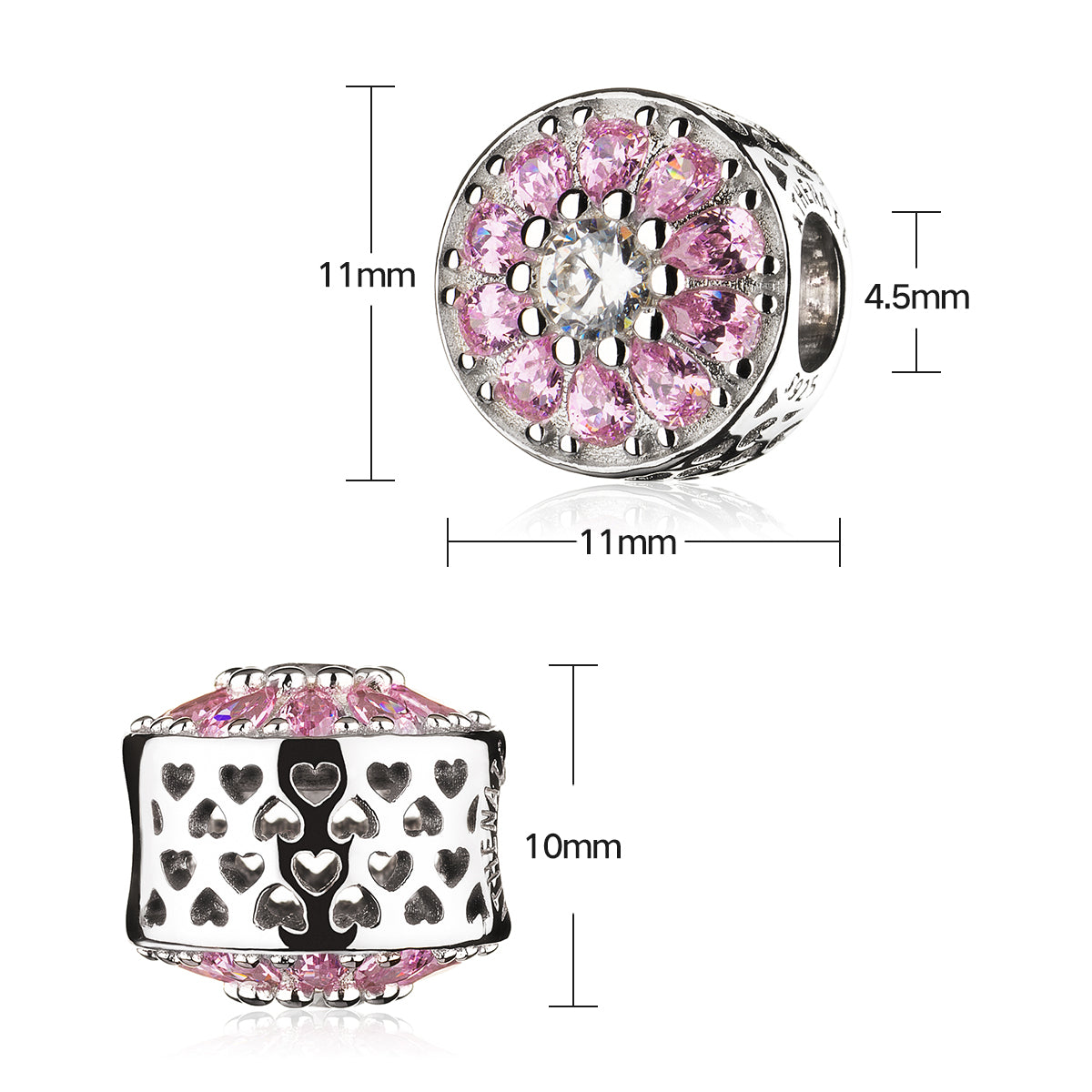 CZ Crystalized Floral Charm