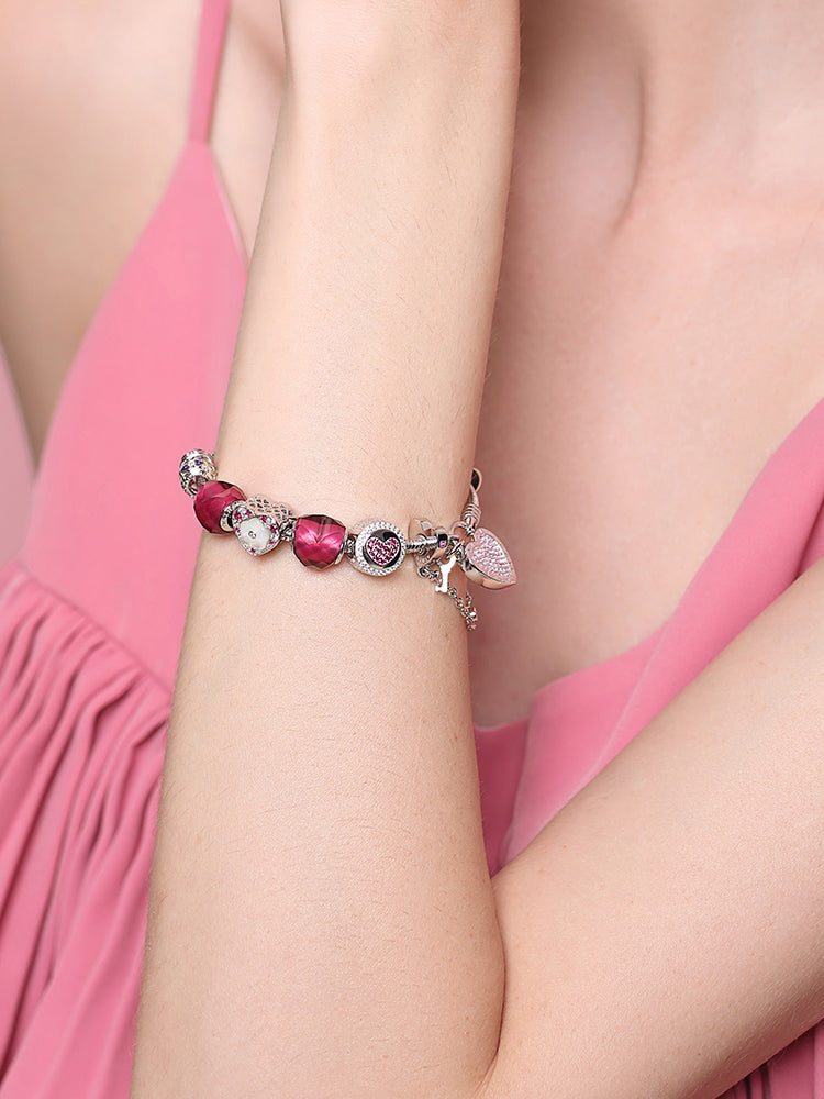 Eternal Rose 925 Sterling Silver Charm with Mother of Pearl and CZ