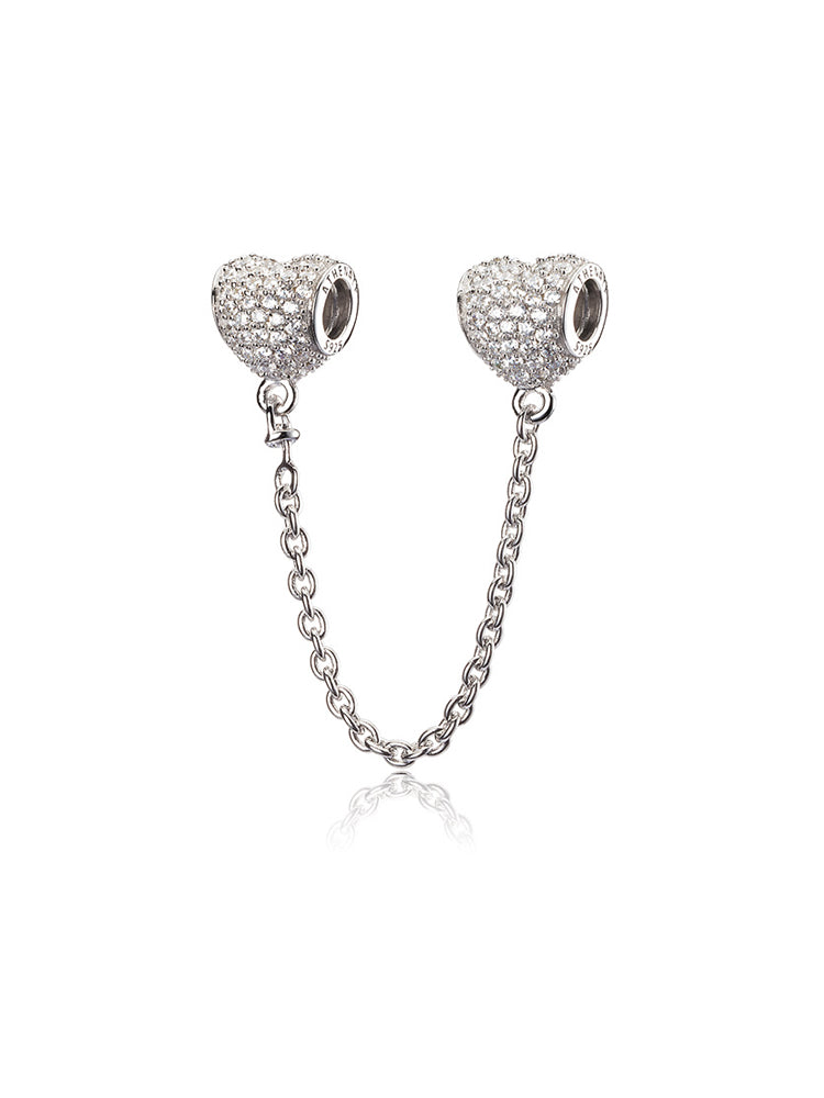 Sparkling Heart Safety Chain