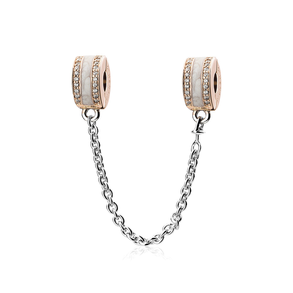 White Enamel Shining Safety Chain