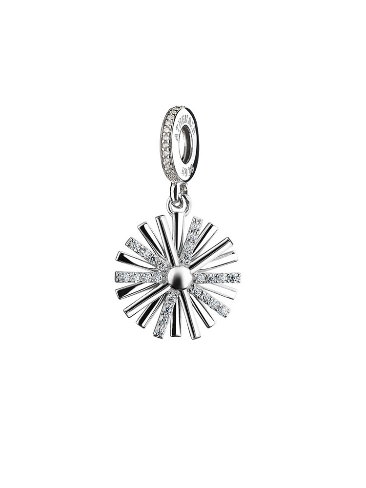Starburst Sterling Silver Dangle Charm