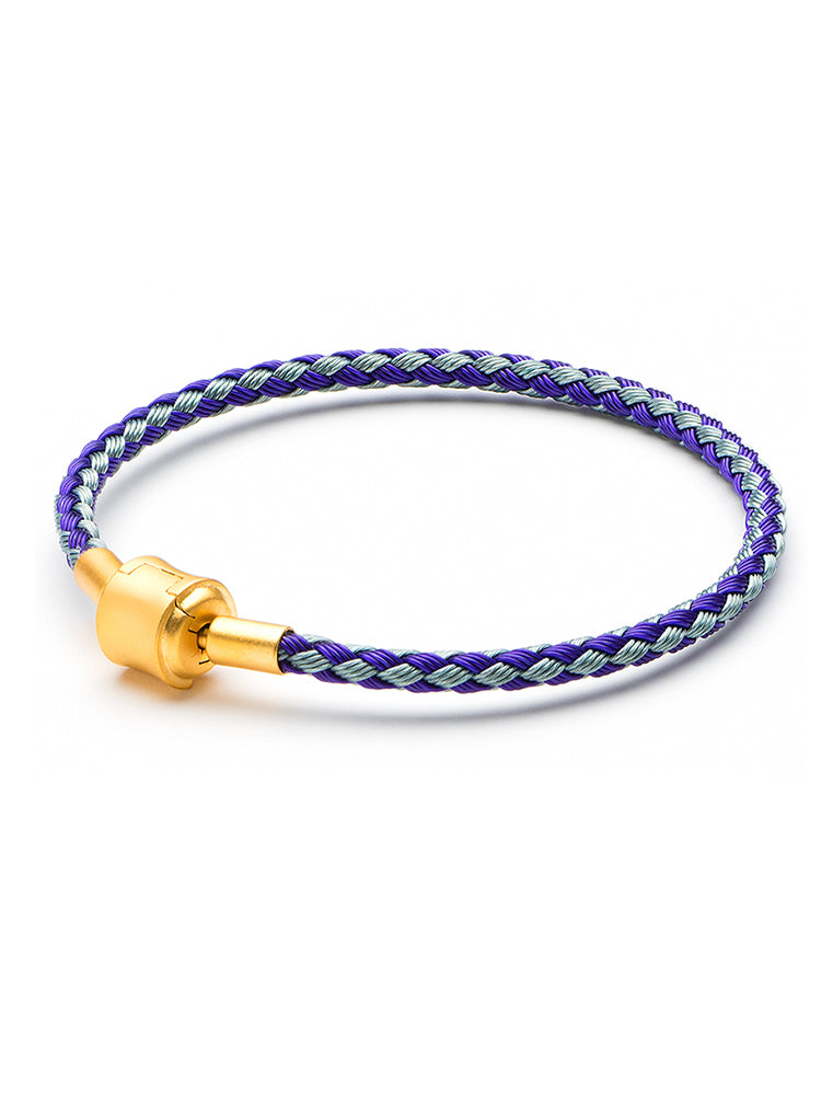 Wire Charm Bracelet with Gold Color Clasp