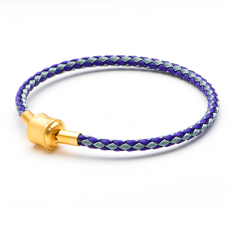 Wire Charm Bracelet with Gold Color Clasp