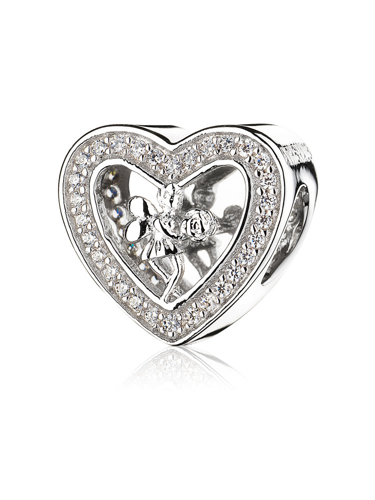 Angel Heart 925 sterling silver charm by ATHENAIE