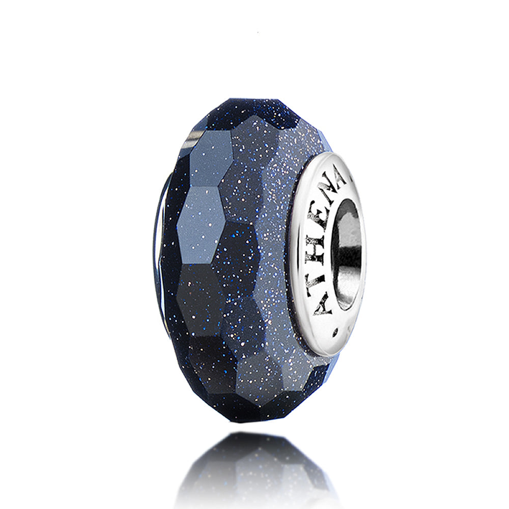 Stardust Facets Murano Glass Charm Bead MNG98 – Front View