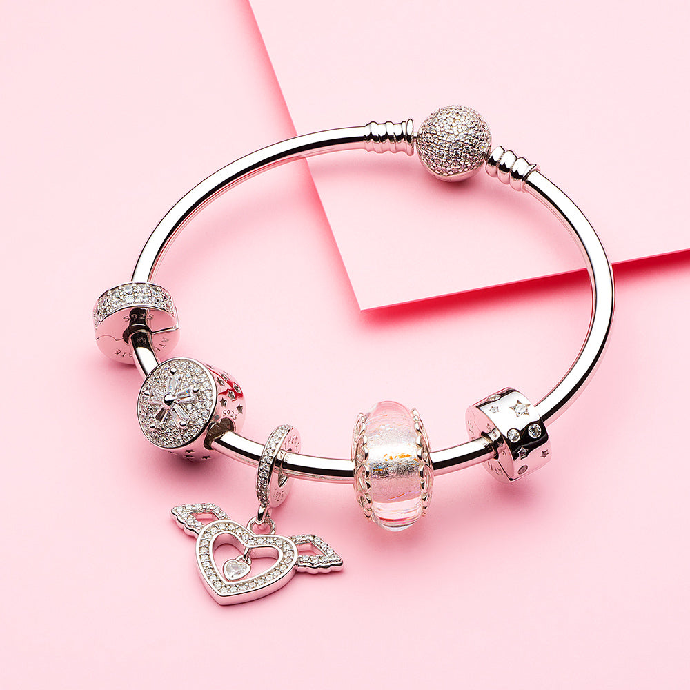 Elegant bracelet styling with Angel of Love charm – ATHENAIE jewelry idea