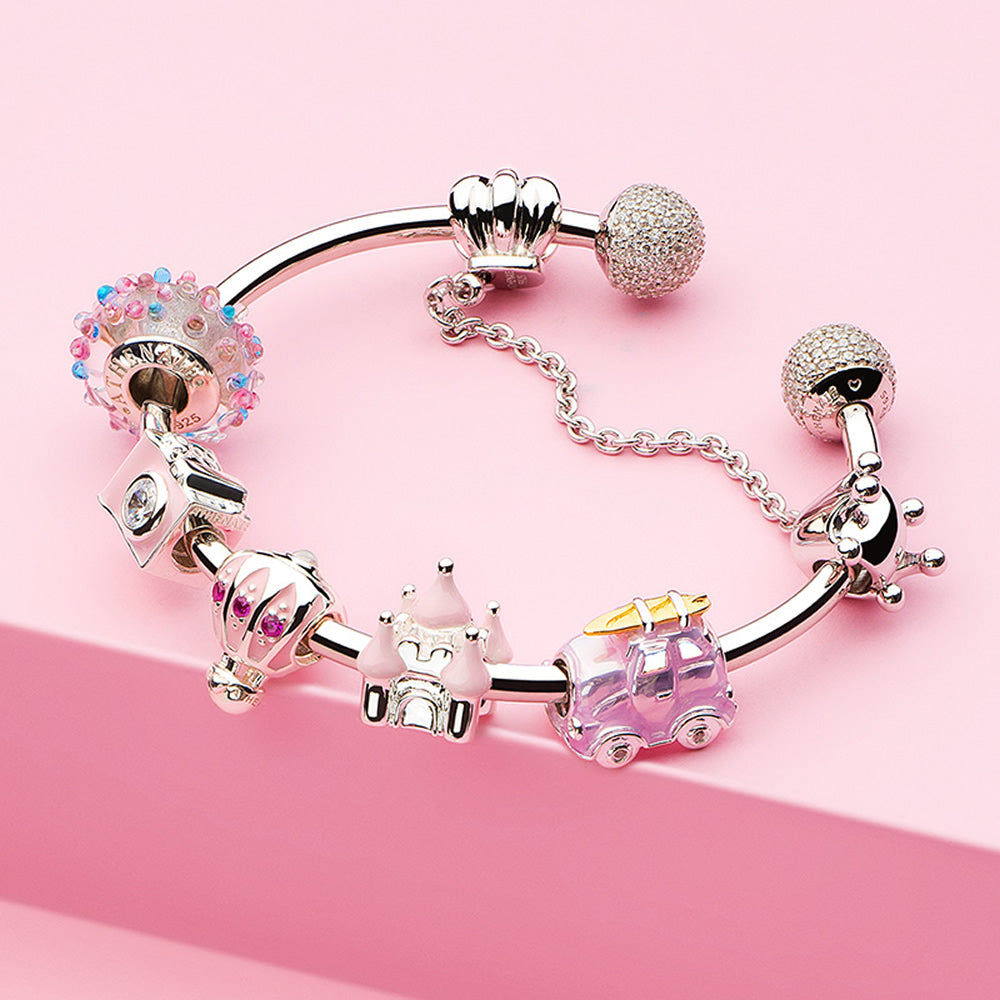 ATHENAIE Blush Balloon Charm Bead with bracelet – elegant jewelry styling 2