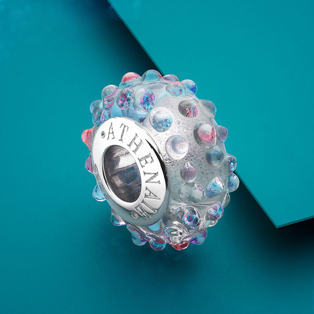 ATHENAIE Candy Dots Murano Glass Charm – colorful scene display 1