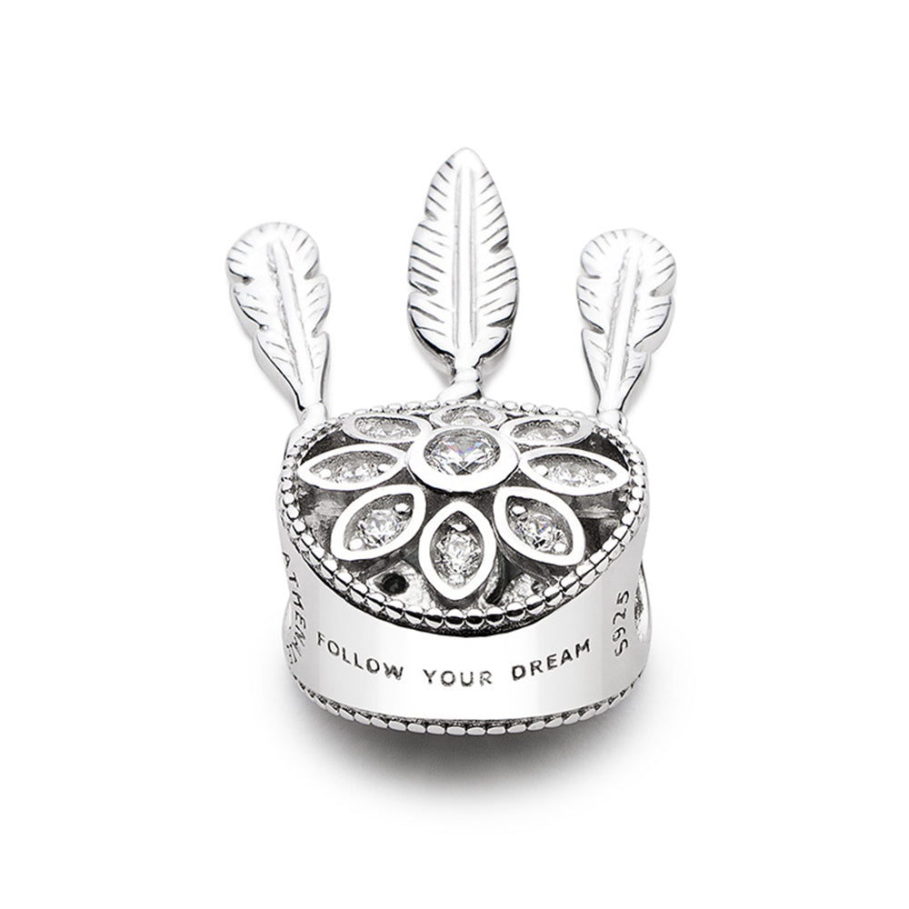 ATHENAIE Dream Catcher Charm Bead – artistic scene display featuring zirconia details