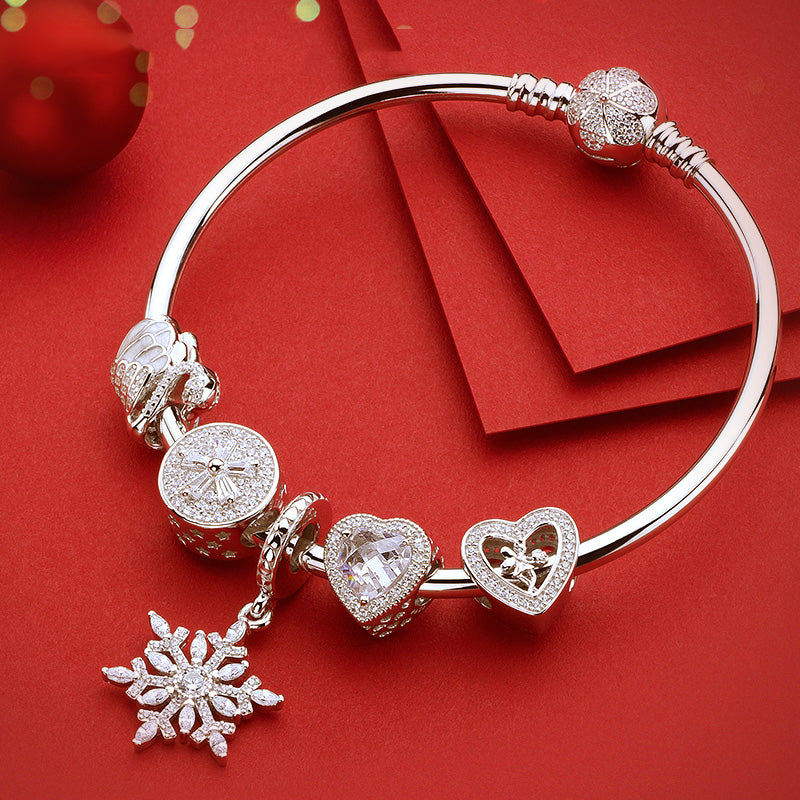 Eternal Heart 925 silver charm paired with bracelet for elegant style