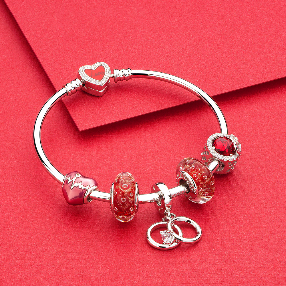 ATHENAIE Eternal Vows Pendant Charm paired with silver bracelet – style option 1