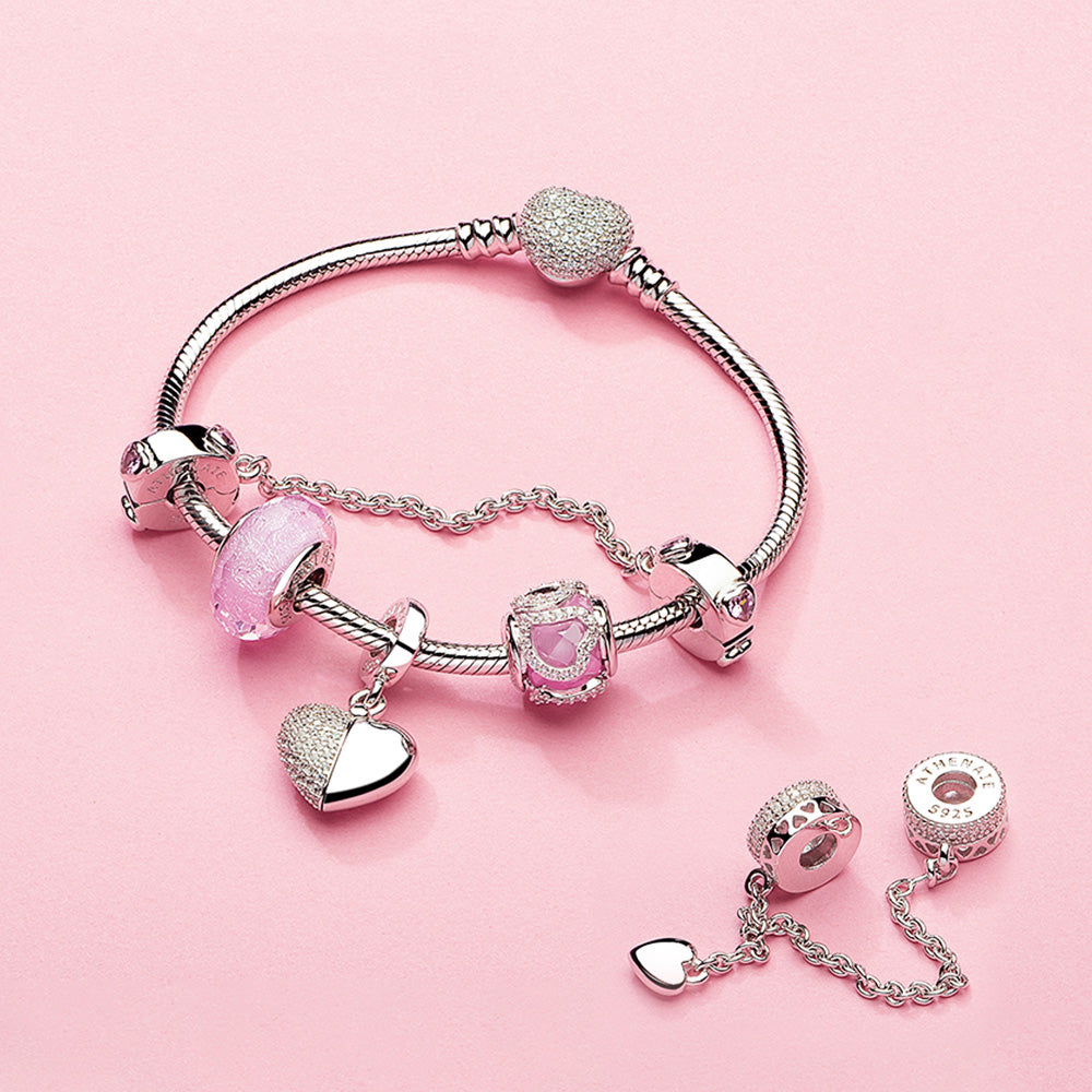 Delicate ATHENAIE Safety Chain design with sparkling cubic zirconia