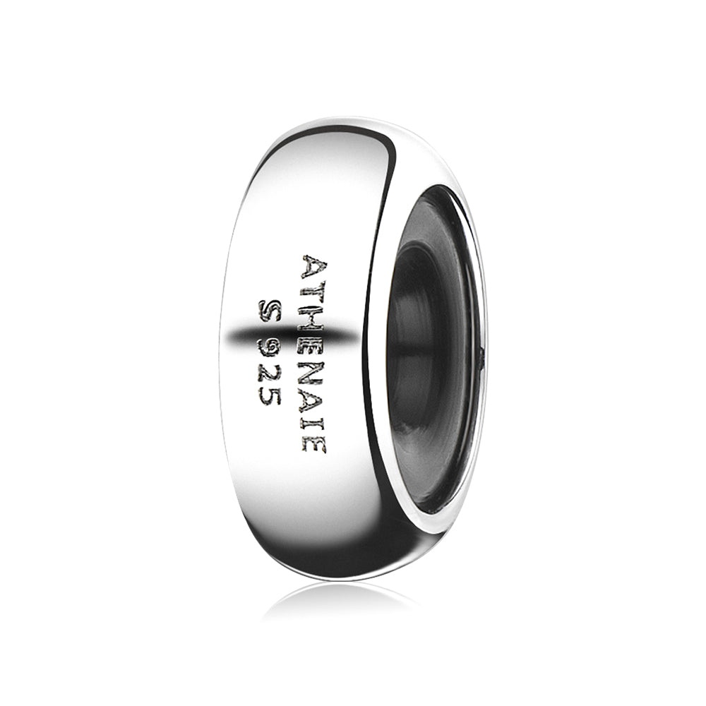 ATHENAIE Midnight Stopper charm bead 925 sterling silver front view