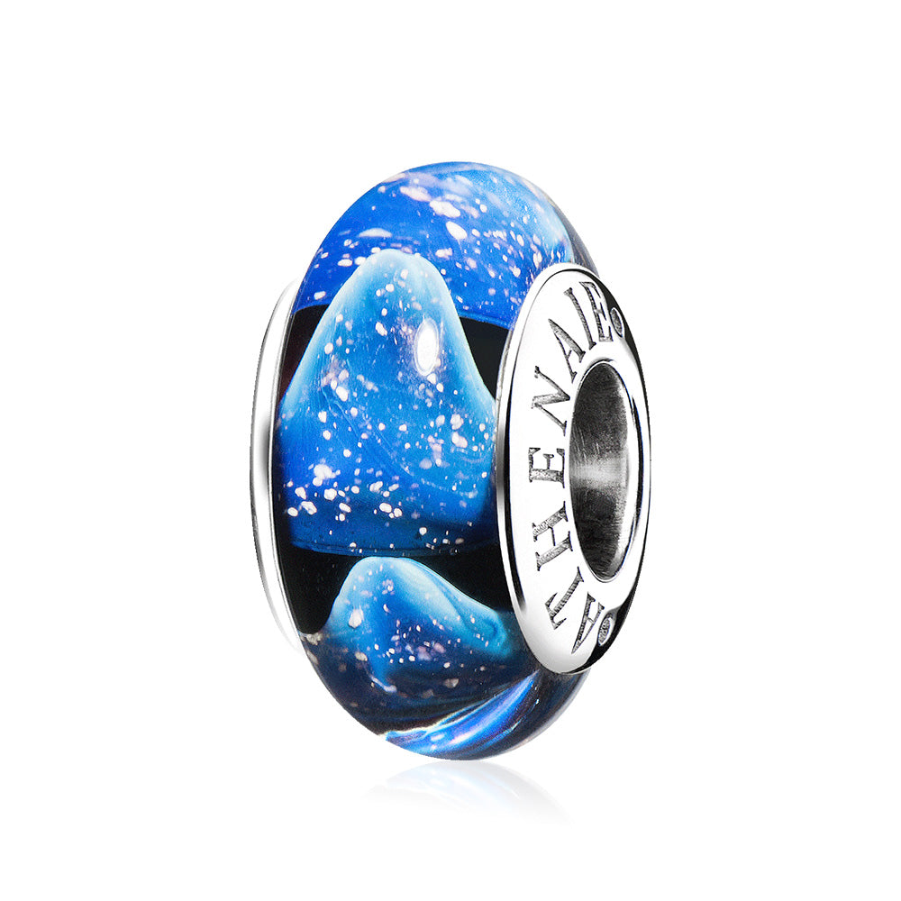 ATHENAIE Murano glass charm bead front view – Stellar Dream