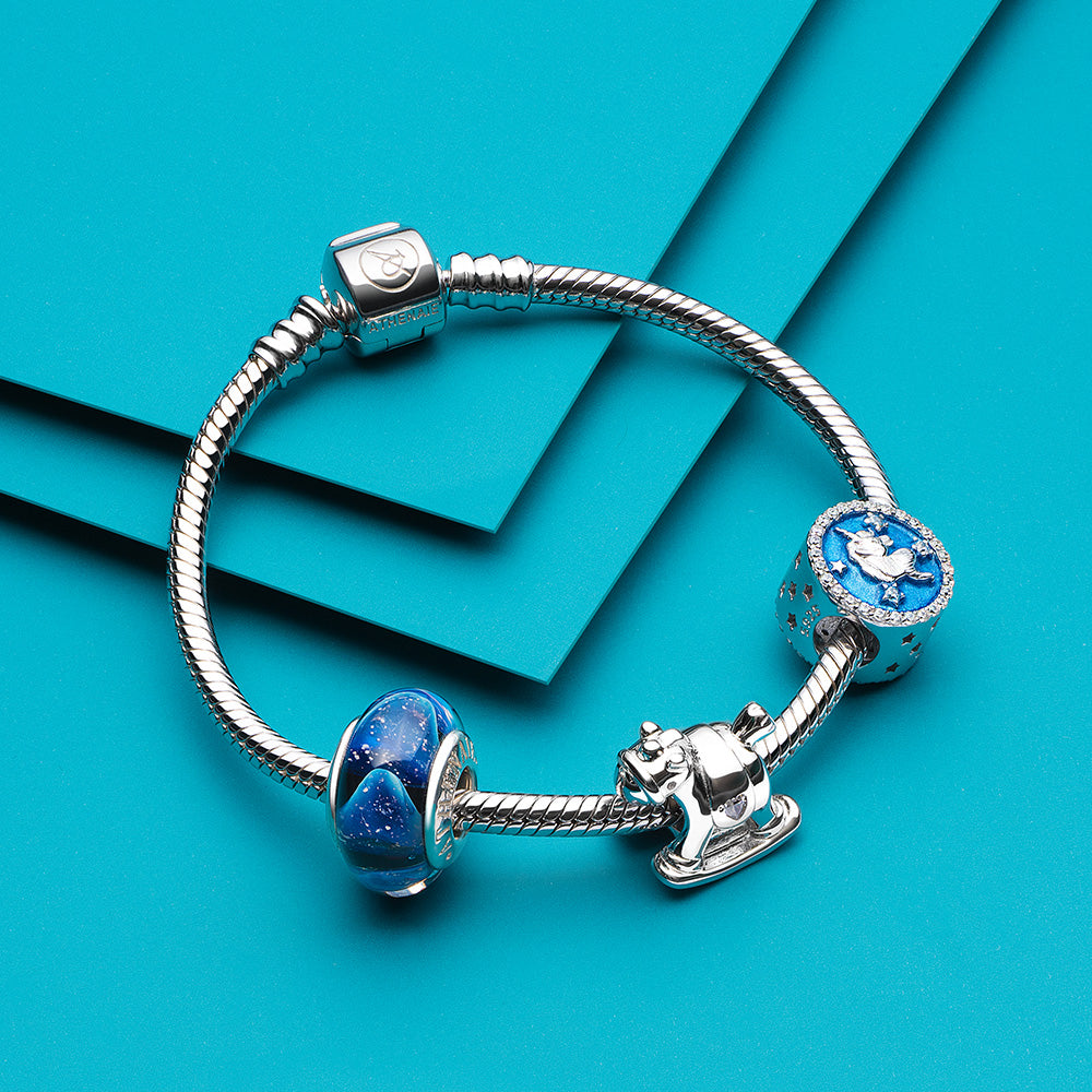 Stellar Dream Murano glass bead styled with charm bracelet – ATHENAIE