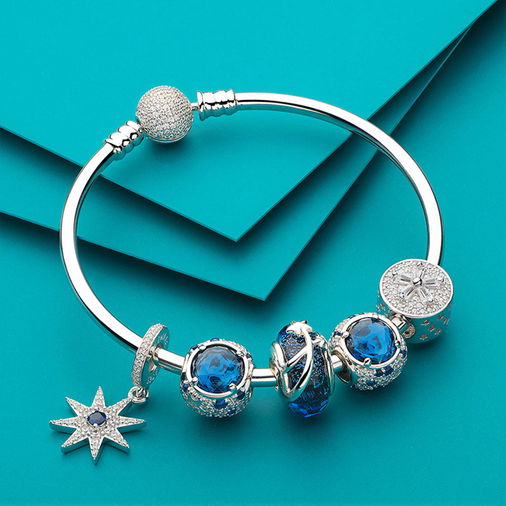 ATHENAIE Northern Star Pendant Charm with bracelet – micro-pavé star jewelry style 3