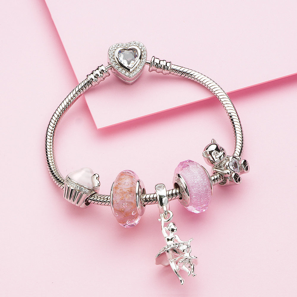 ATHENAIE Sweetheart Bear Charm Bead paired with bracelet – styling option 2