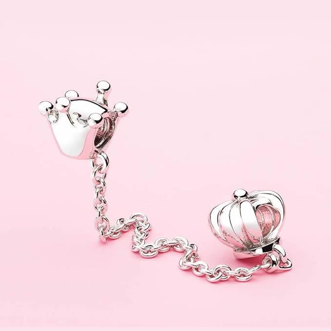 ATHENAIE Twin Crowns Safety Chain – scene display showing crown details