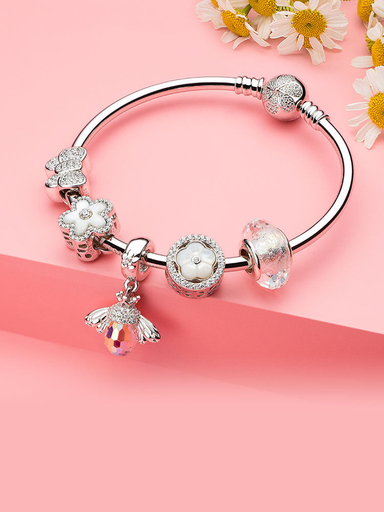 Colorful Murano glass charm bead bracelet styling