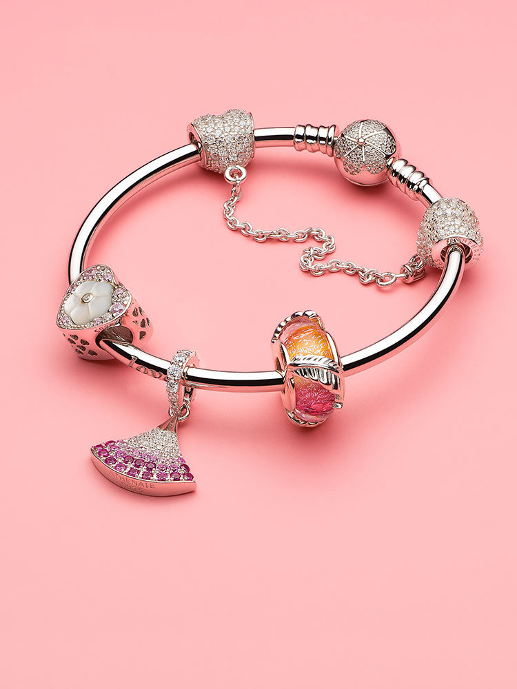 Autumn Murano glass charm bead bracelet styling