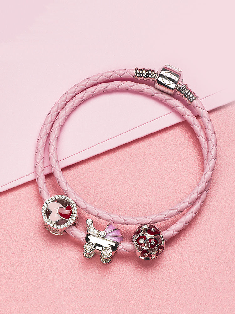 Baby charm bead bracelet jewelry detail