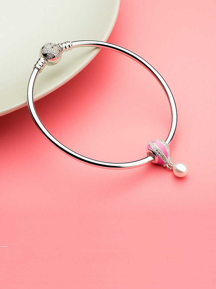 Colorful enamel balloon dangle charm bracelet styling