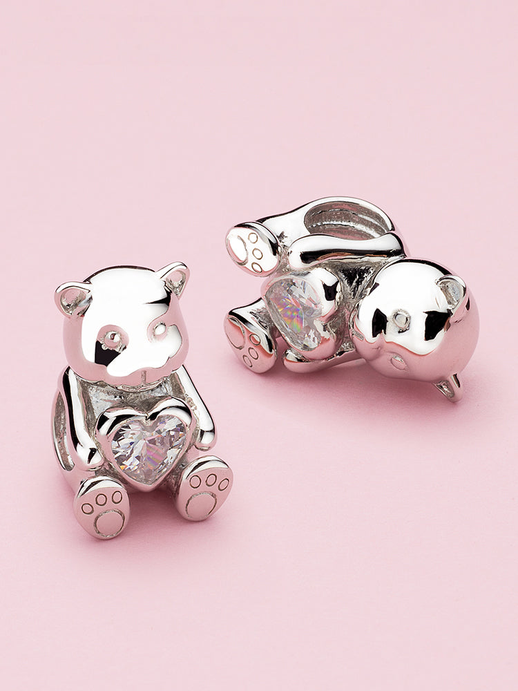 Sweetheart teddy bear charm bead bracelet styling