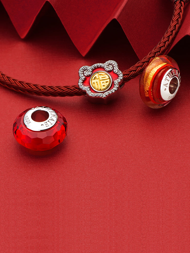 Blessing charm bead detail symbolic lucky design