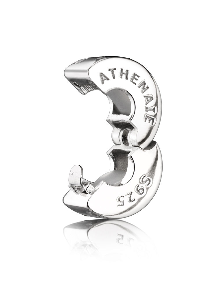 Blue Horizon clip stopper charm open view showing silicone core by ATHENAIE