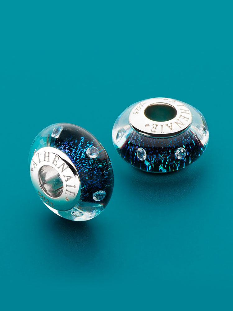 Blue murano glass charm bracelet styling