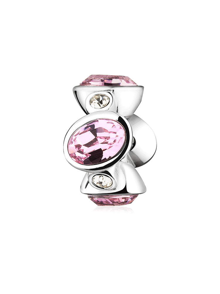 Blush elegance CZ charm bead in 925 sterling silver by ATHENAIE