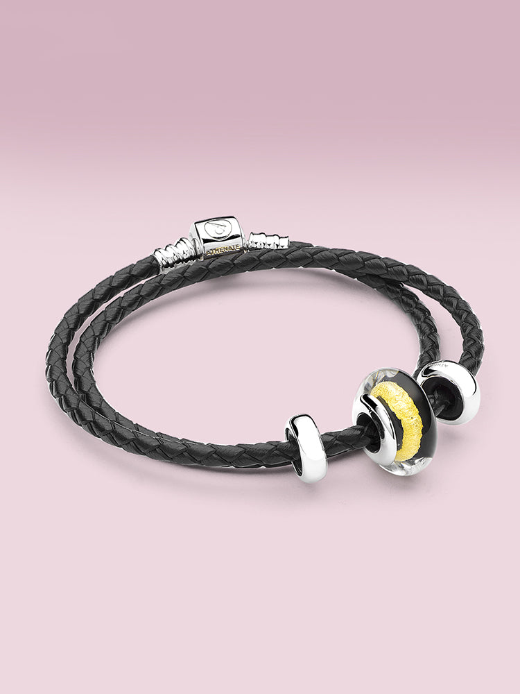 Bracelet stopper charm bead styled with charms by ATHENAIE