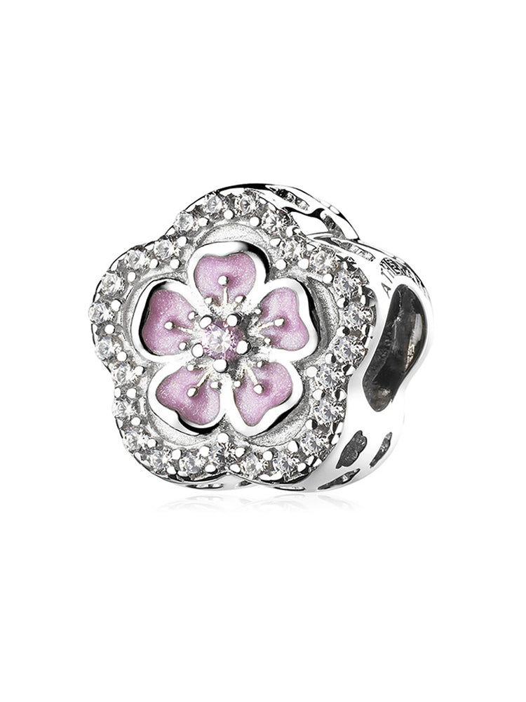 Cherry blossom charm bead front view by ATHENAIE