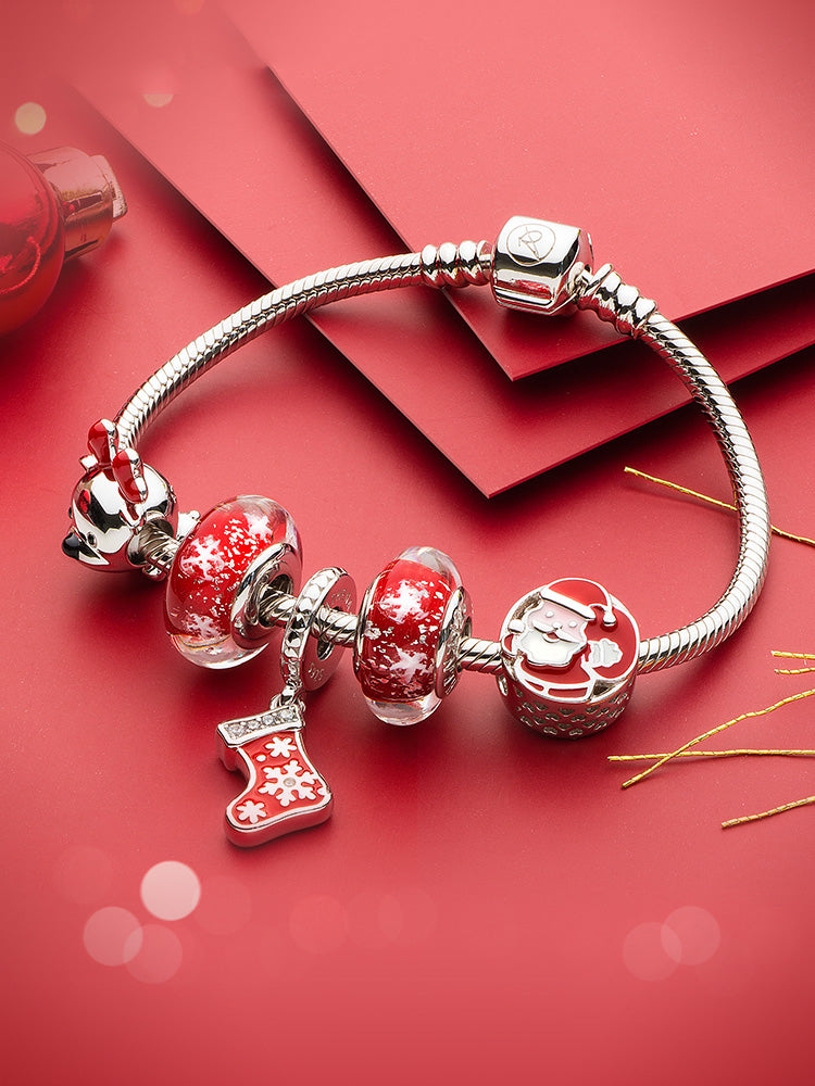 Christmas stocking pendant charm bracelet styling