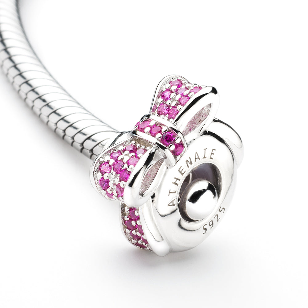 Berry Bow Stopper Charm on snake chain, elegant styling inspiration