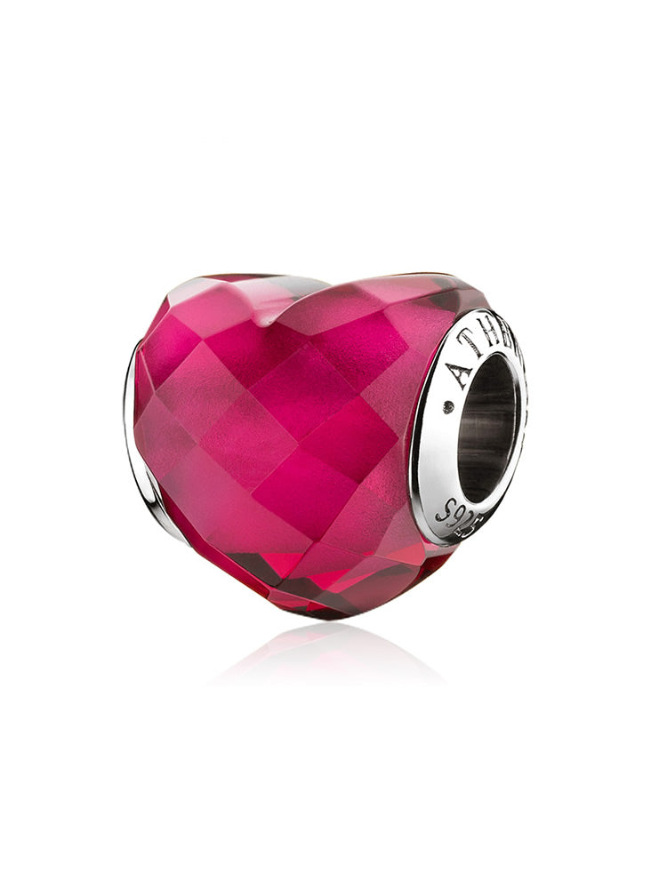 Crimson love Murano glass charm bead by ATHENAIE