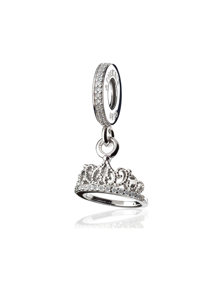 Crown CZ pendant charm in 925 sterling silver by ATHENAIE
