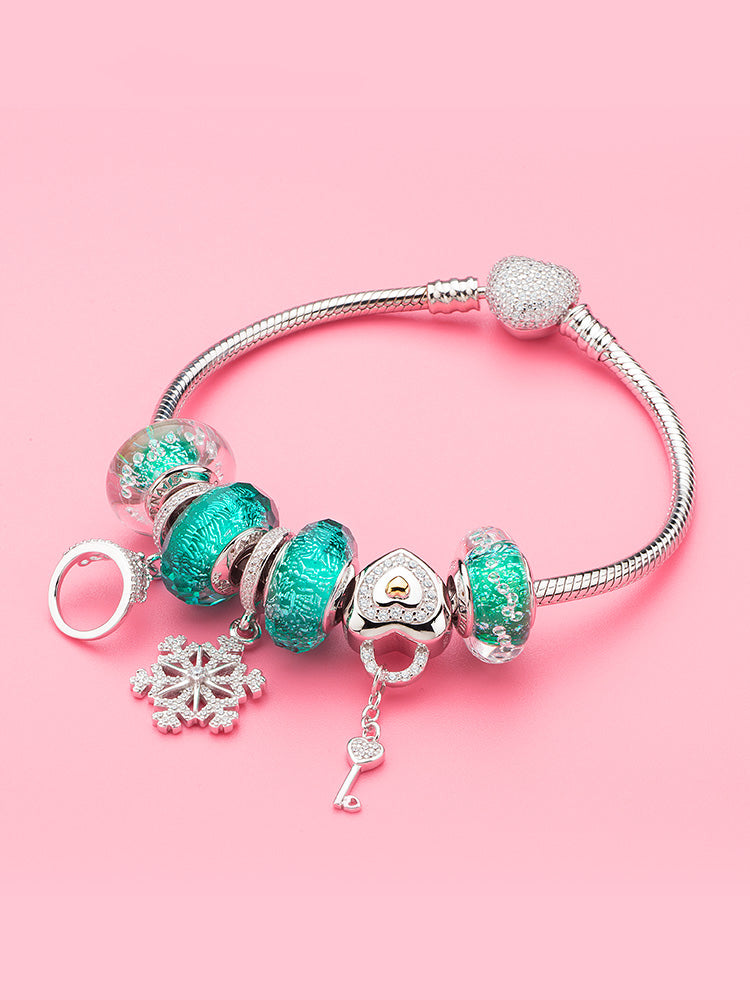 Royal crown CZ pendant charm styled on bracelet