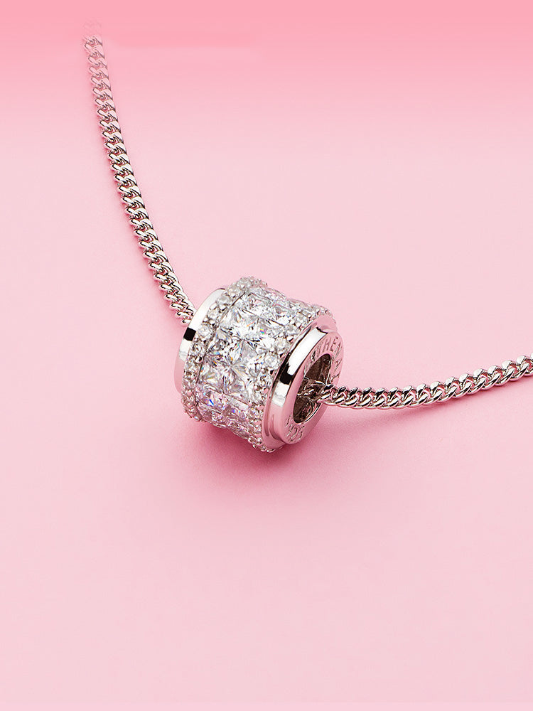 Sterling silver Crystal Column charm bead bracelet styling