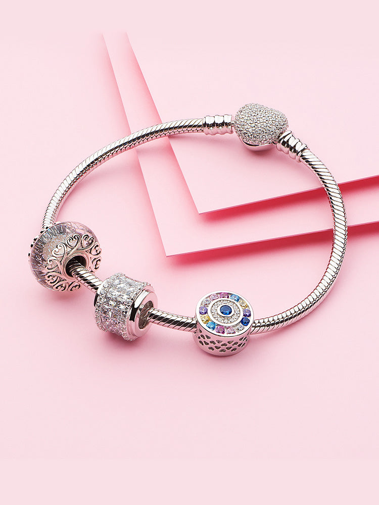 Bracelet styling featuring Crystal Column charm bead with sparkling crystal