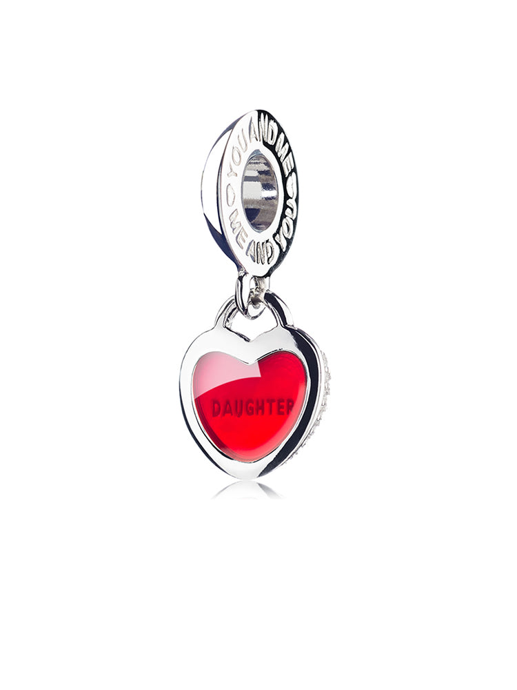 Daughter sterling silver dangle charm daughter design