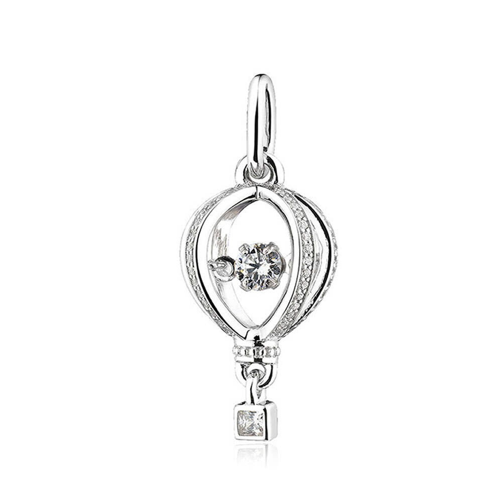 Dream Balloon Travel Pendant Charm in 925 silver with 3A zirconia – front view