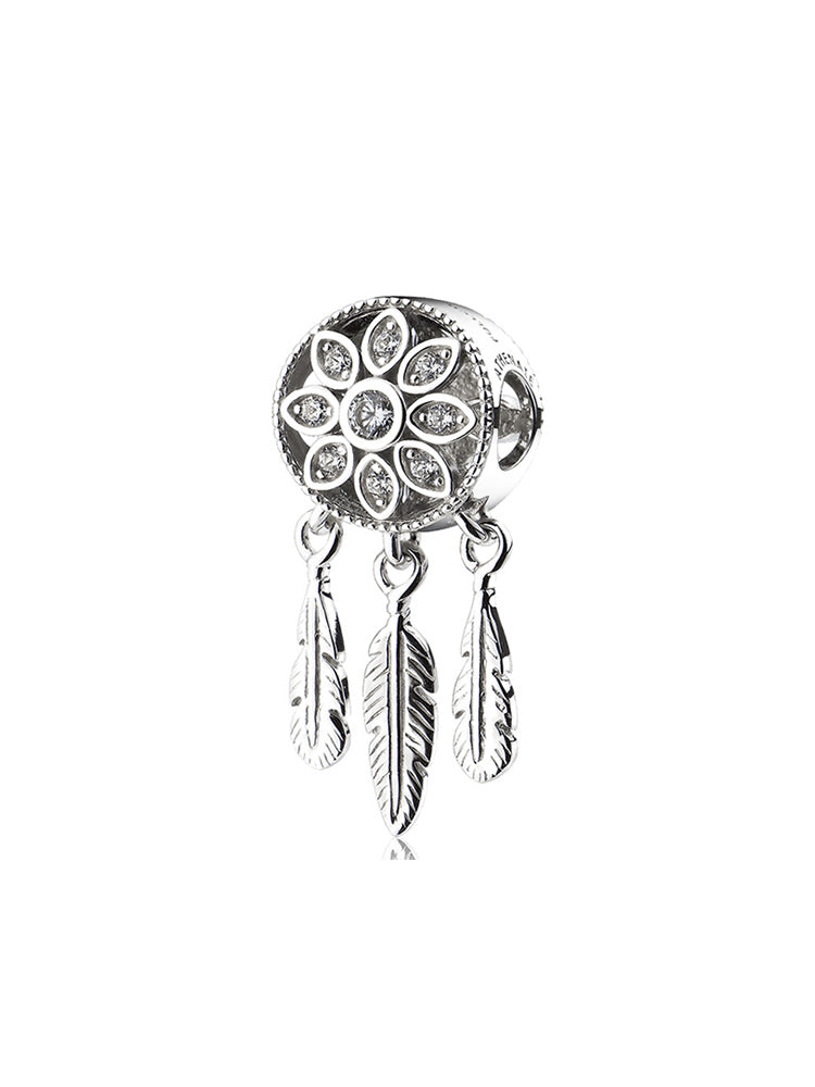 Dream catcher charm bead in 925 sterling silver by ATHENAIE