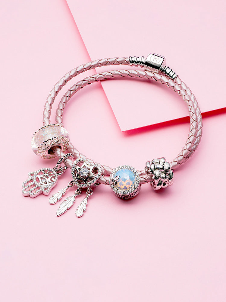 Sterling silver dreamcatcher charm bead bracelet styling