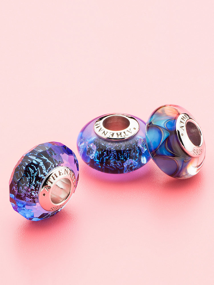 Dreamwave ocean murano glass bead charm bracelet styling by ATHENAIE