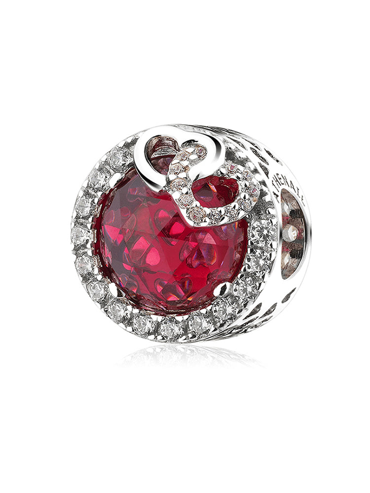 Eternal Love CZ Charm Bead 925 sterling silver by ATHENAIE