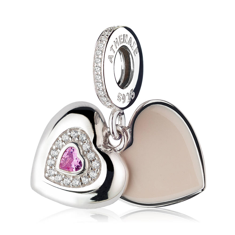 Forever Her Heart 925 silver charm pendant front view