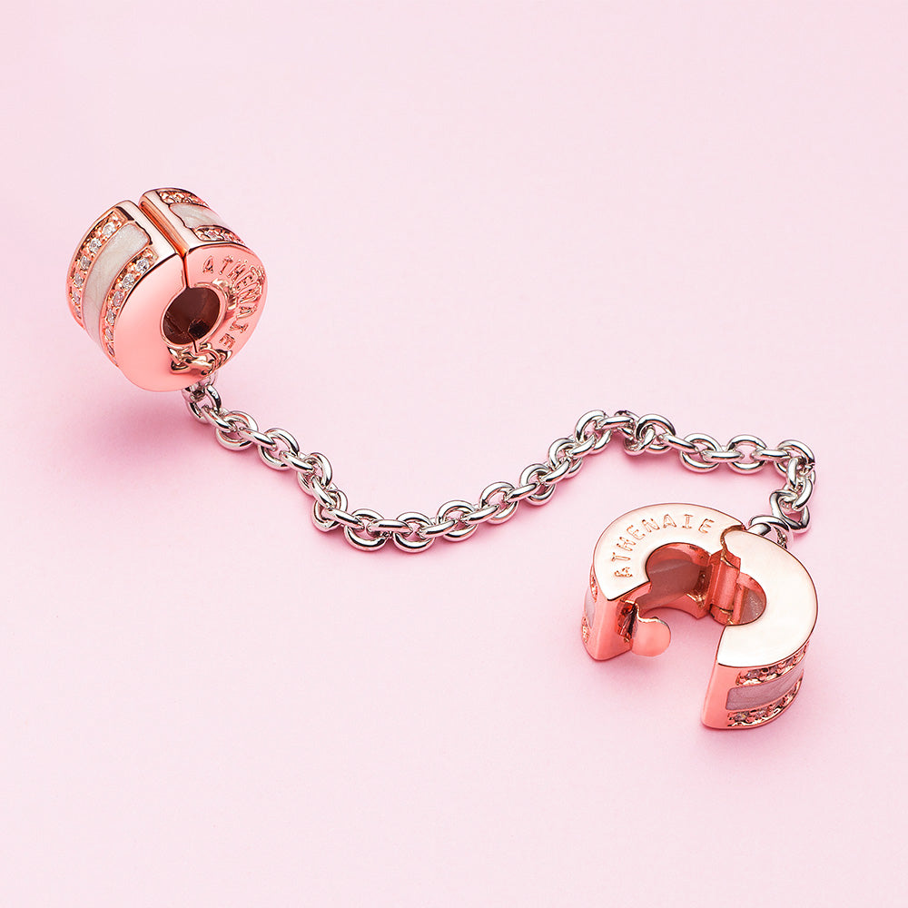 Golden Harmony enamel safety chain charm bead lifestyle scene photo